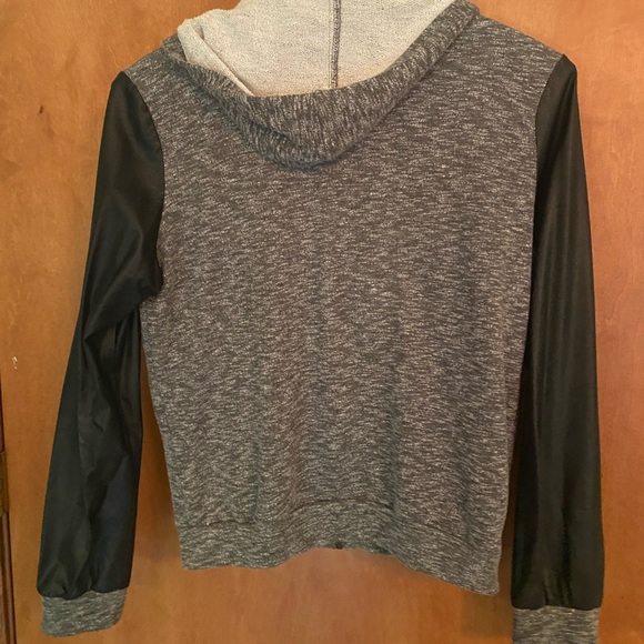 Caruso Caruso zip up hoodie leather like sleeves size L - Picture 7 of 9